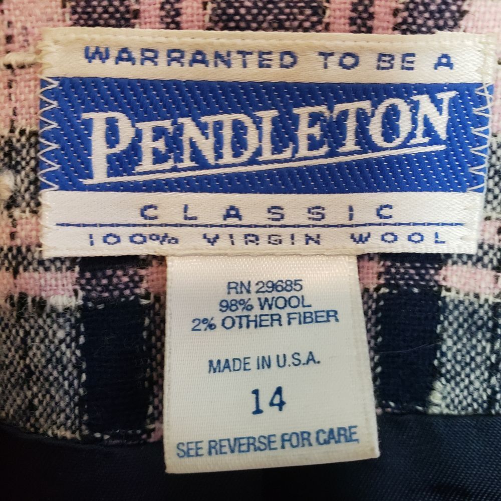 Pendleton Vintage Pink & Blue Plaid Blazer Size M Medium - Picture 3 of 5